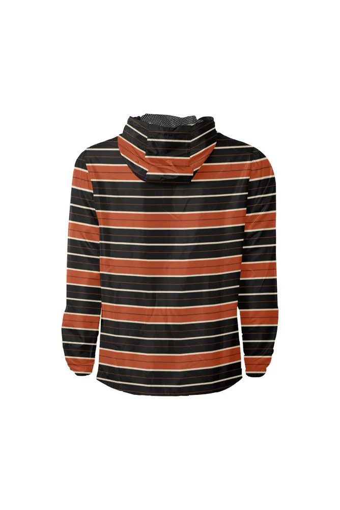 Rust Colored Striped Unisex Windbreaker