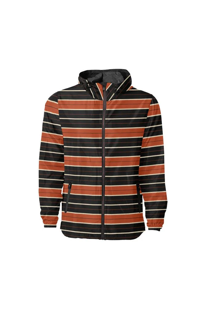 Rust Colored Striped Unisex Windbreaker