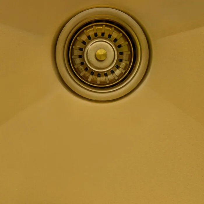Ruvati 25 inch Polished Brass Matte Gold Workstation Drop-in Topmount Kitchen Sink Single Bowl – RVH5007GG