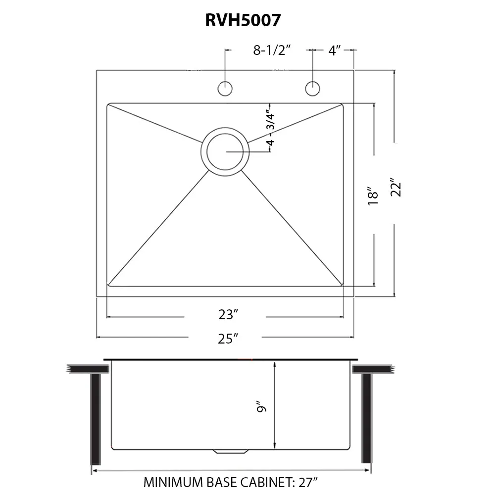 Ruvati 25 inch Polished Brass Matte Gold Workstation Drop-in Topmount Kitchen Sink Single Bowl – RVH5007GG