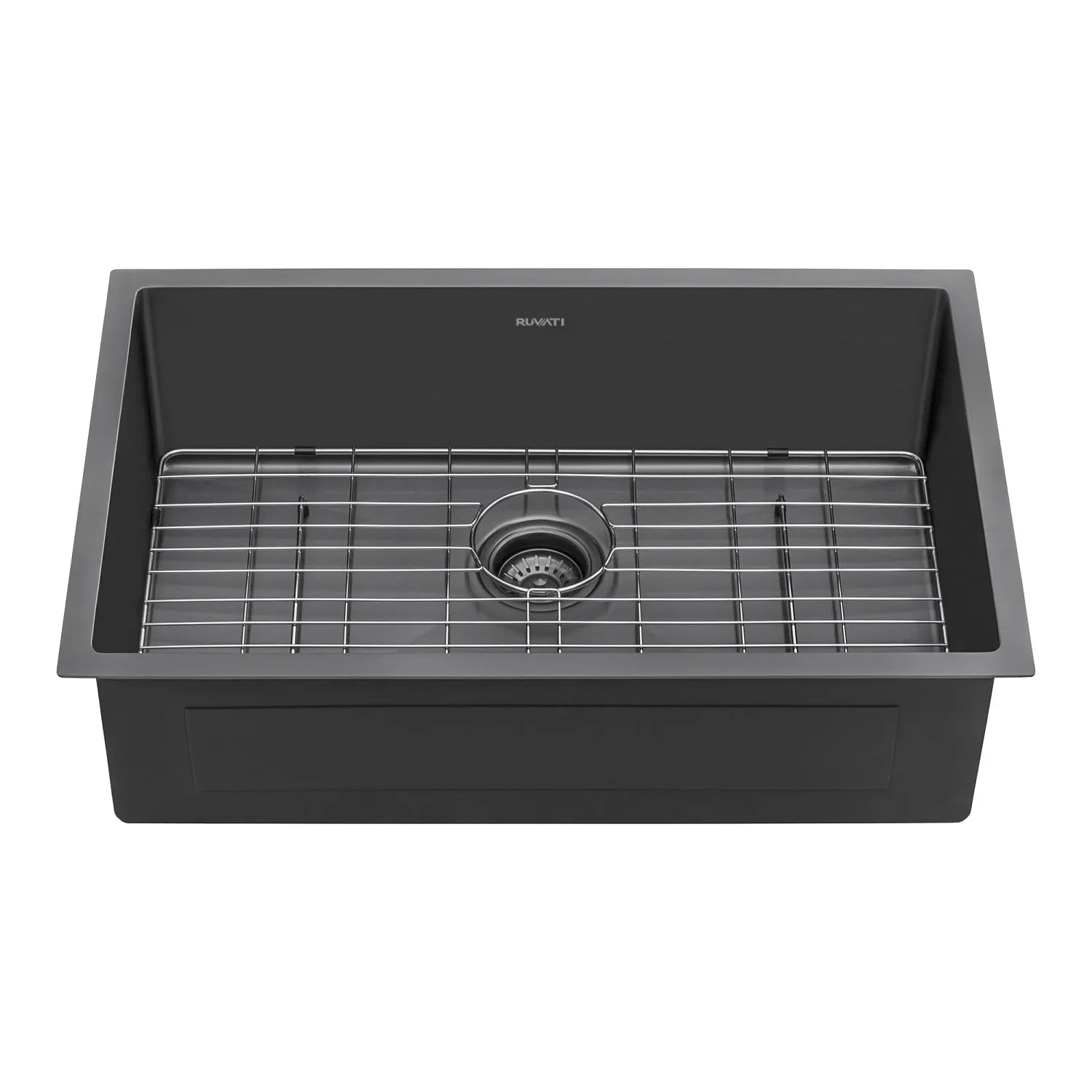 Ruvati 33-inch Undermount Gunmetal Black Stainless Steel Kitchen Sink 16 Gauge Single Bowl – RVH6433BL