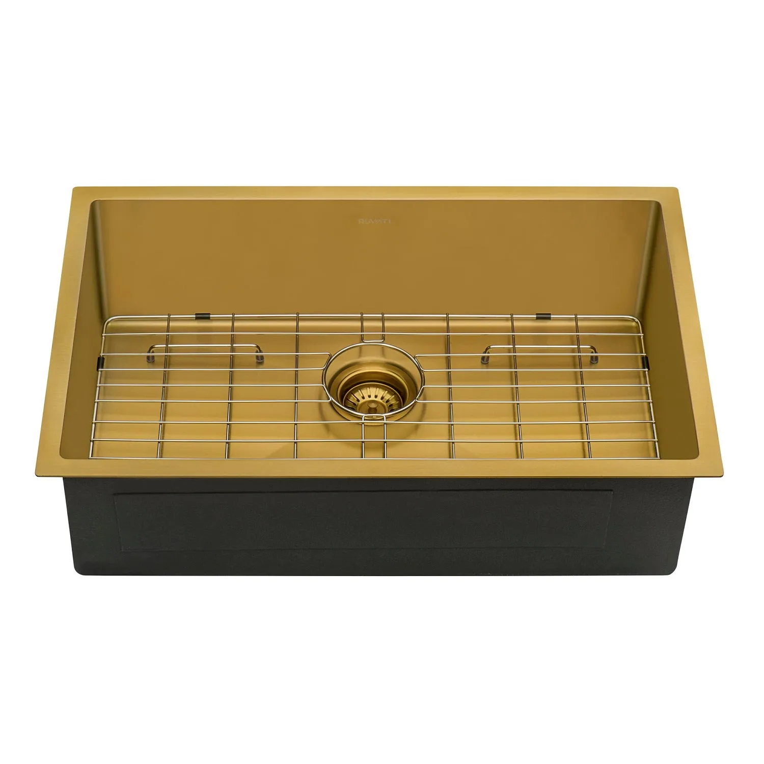 Ruvati 33-inch Undermount Satin Brass Matte Gold Stainless Steel Kitchen Sink 16 Gauge Single Bowl – RVH6433GG