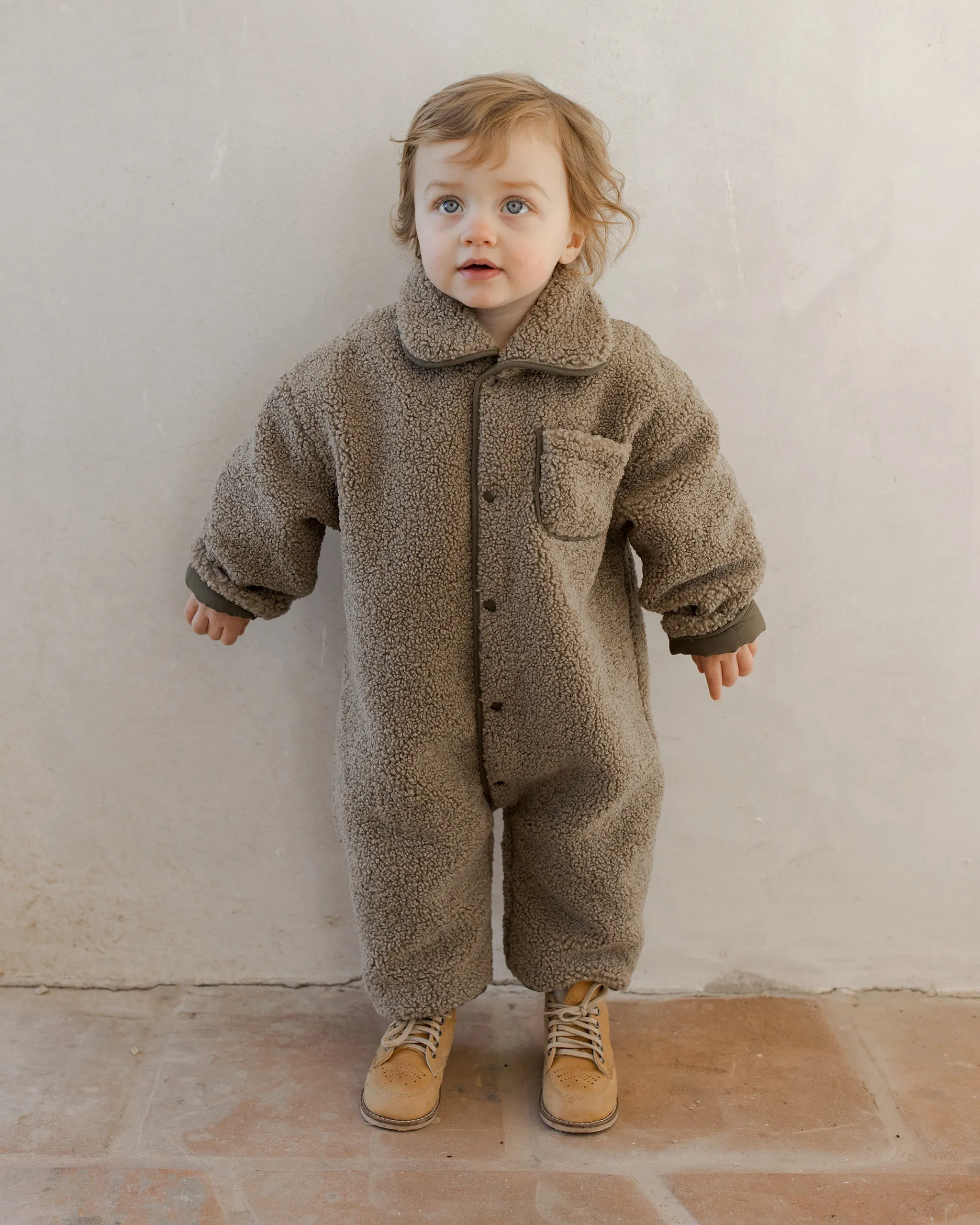 Shearling Jumpsuit || Olive