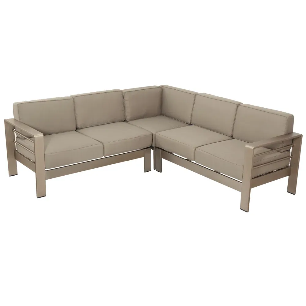 [Ship to Canada only] Cape Coral Outdoor Aluminum Sectional Sofa Set