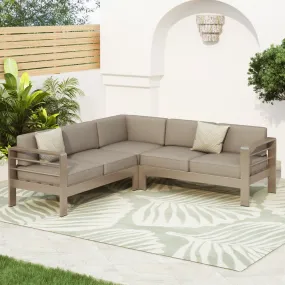 [Ship to Canada only] Cape Coral Outdoor Aluminum Sectional Sofa Set