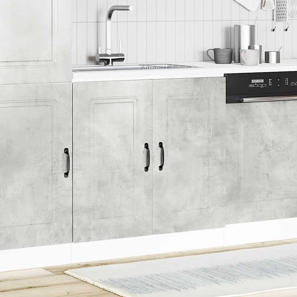 Sink Base Cabinet Kalmar Concrete Grey 80x46x81.5 cm Engineered Wood