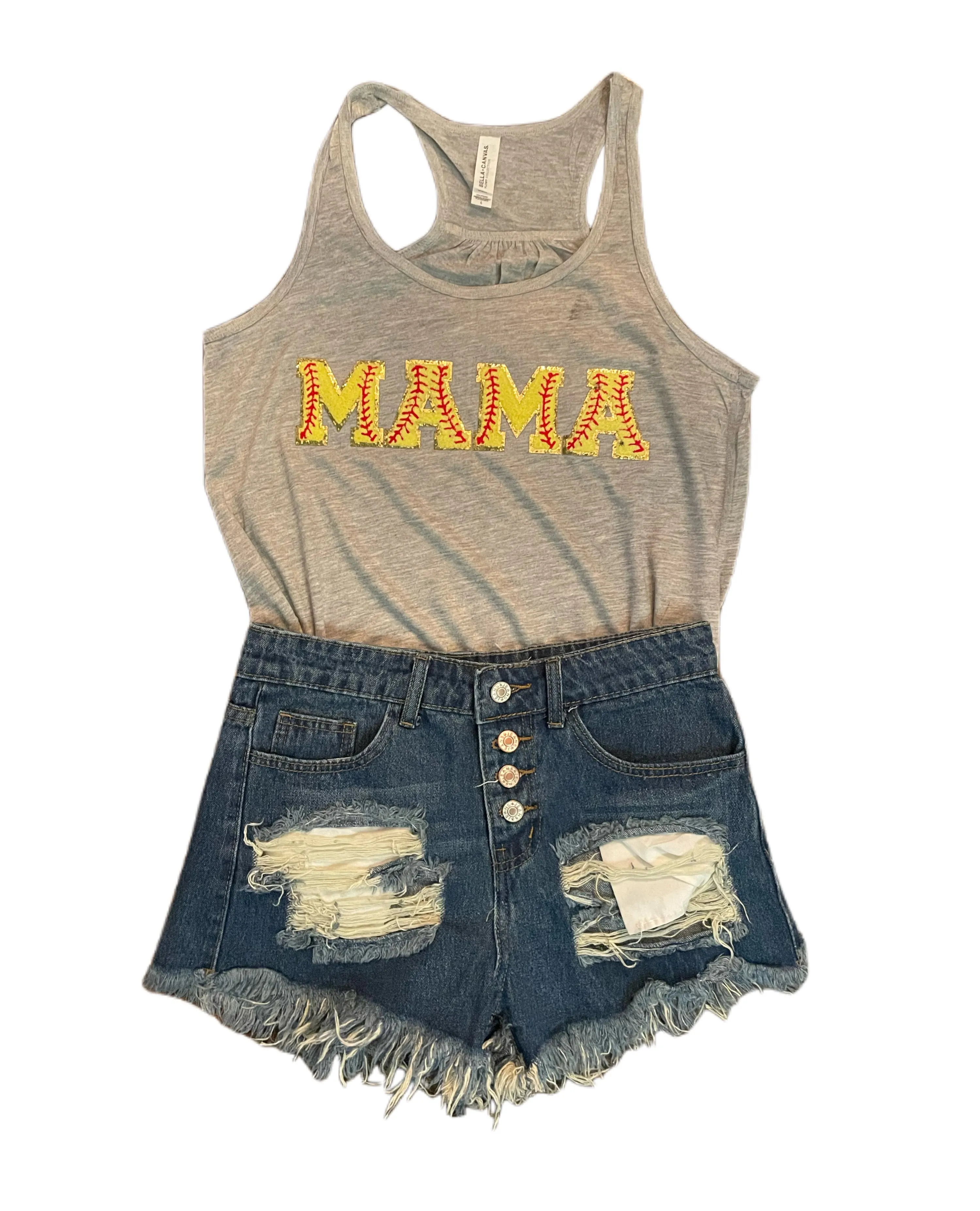 Softball Chenille Patch Mama Tank