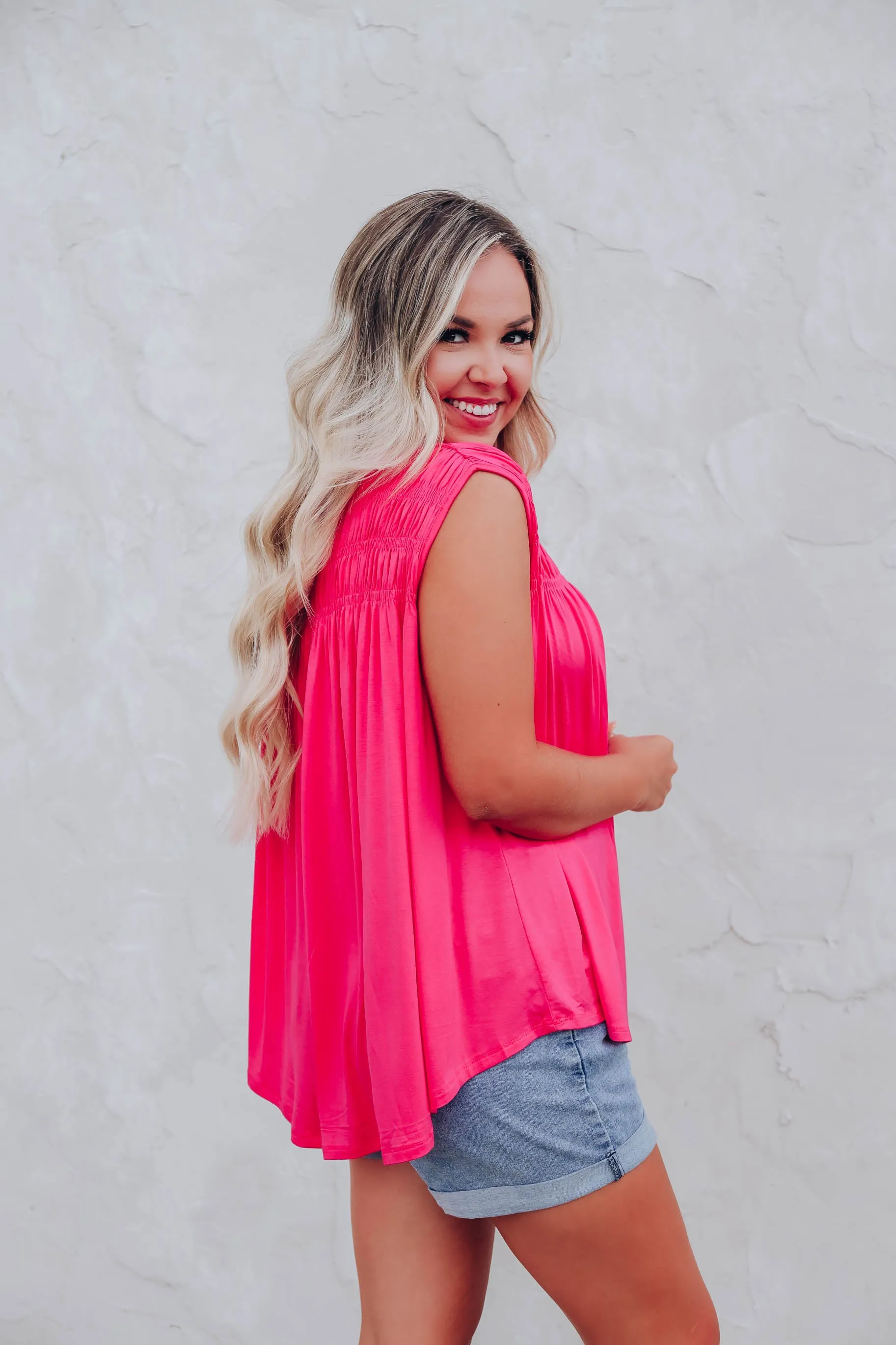 Tate Smocked Blouse - Pink