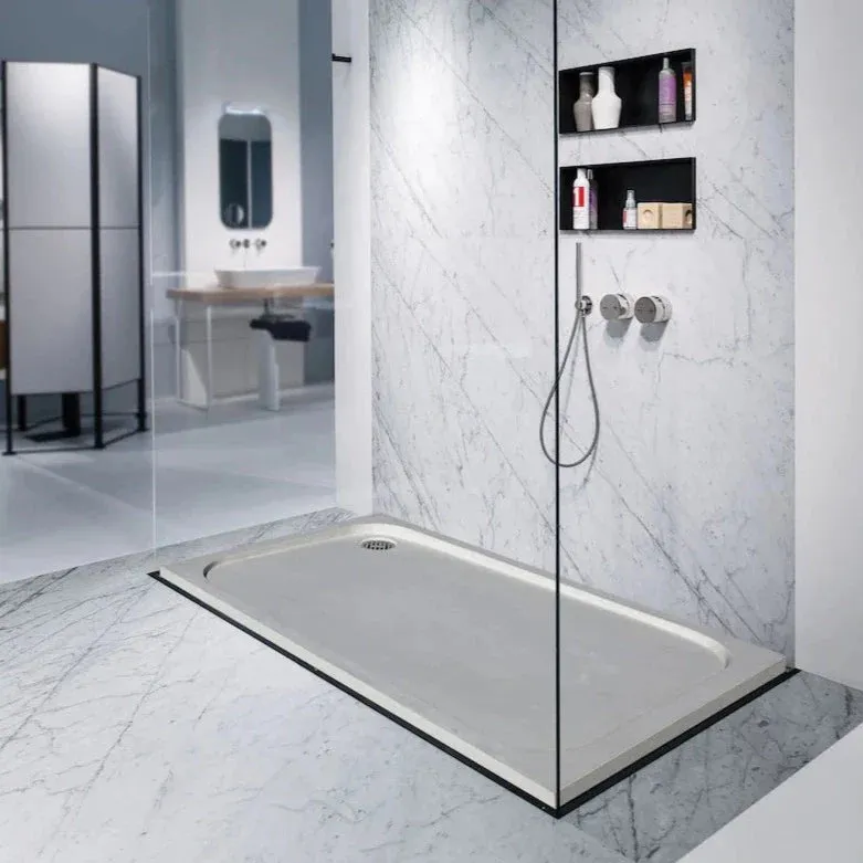 TCSC | Shell Stone Limestone Rectangular Shower Base Hand-carved from Solid Block (W)36" (L)48"