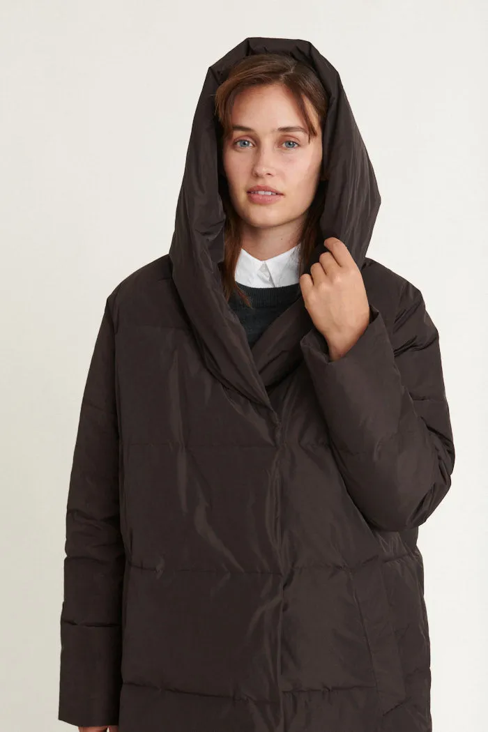 Tenna Shawl Collar Coat - Chocolate torte