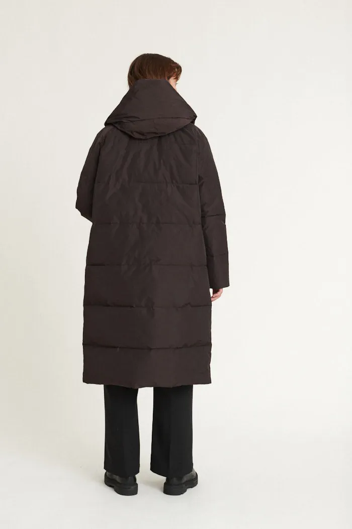 Tenna Shawl Collar Coat - Chocolate torte