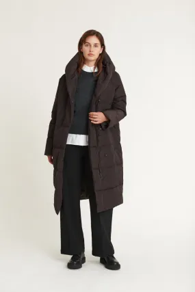 Tenna Shawl Collar Coat - Chocolate torte