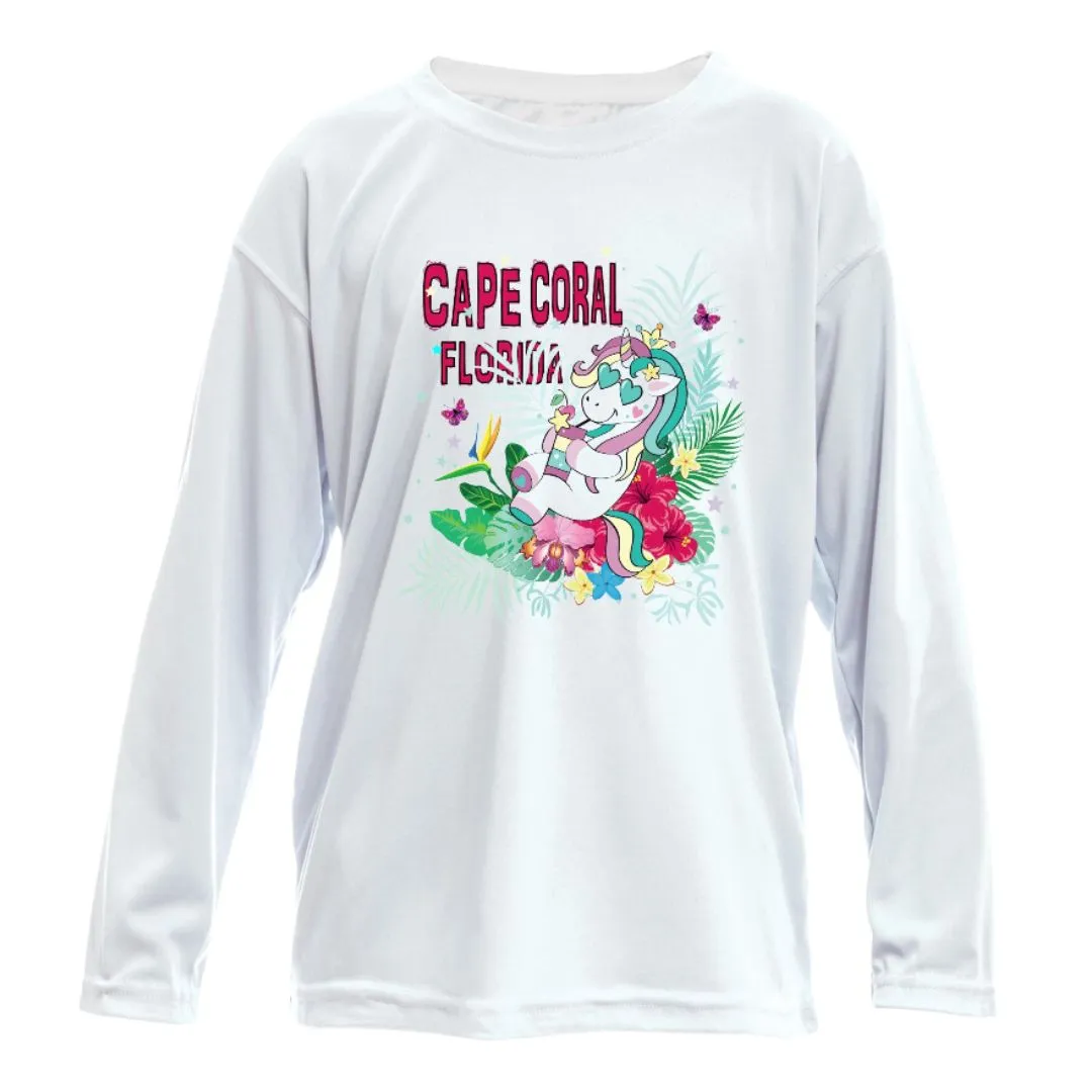 Toddler Unicorn Sun Shirt - UPF50 Long-Sleeve Sun Protection Beach Shirt