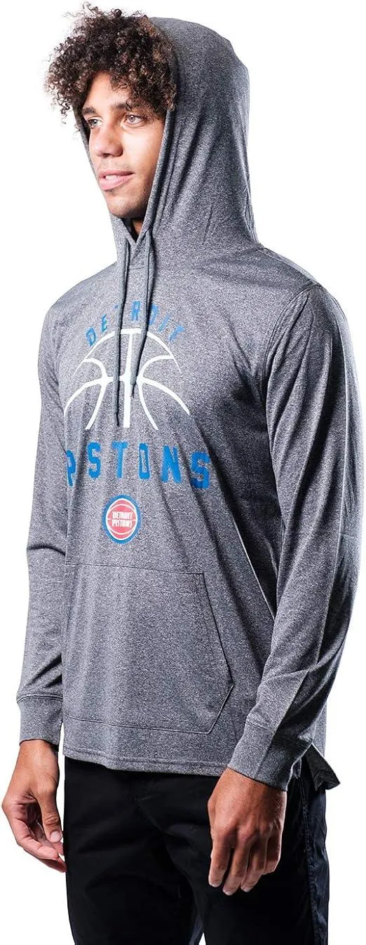 Ultra Game NBA Official Men’s Super Soft Lightweight Pullover Hoodie Sweatshirt - Unisex, Detroit Pistons, Heather Charcoal|Detroit Pistons