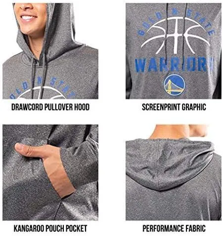 Ultra Game NBA Official Men’s Super Soft Lightweight Pullover Hoodie Sweatshirt - Unisex, Detroit Pistons, Heather Charcoal|Detroit Pistons