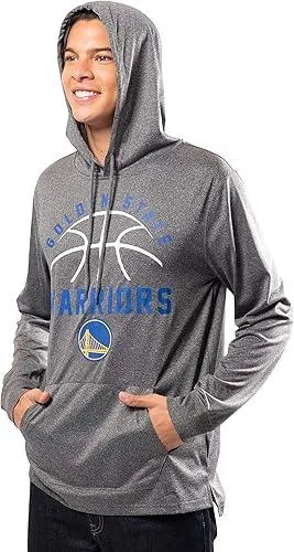 Ultra Game NBA Official Men’s Super Soft Lightweight Pullover Hoodie Sweatshirt - Unisex, Golden State Warriors, Heather Charcoal|Golden State Warriors