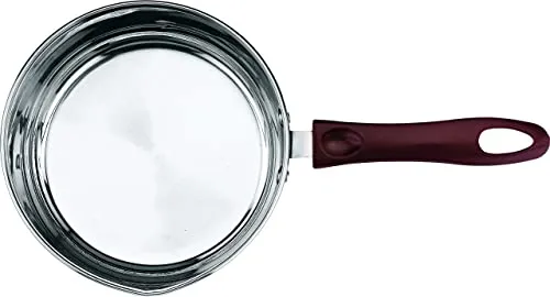 Vinod Stainless Steel Milkpan/Saucepan Set of 2 - 1 Litre and 1.6 Litre,Tea/Chai Pan,Riveted Sturdy Bakelite Handle,Induction and Gas Base 2 Year Warranty