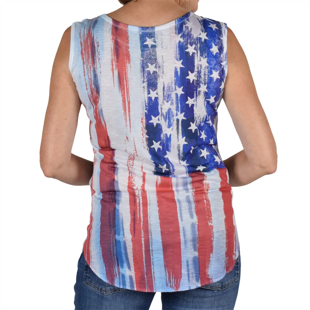 Women's Made in USA American Flag Sleeveless Top