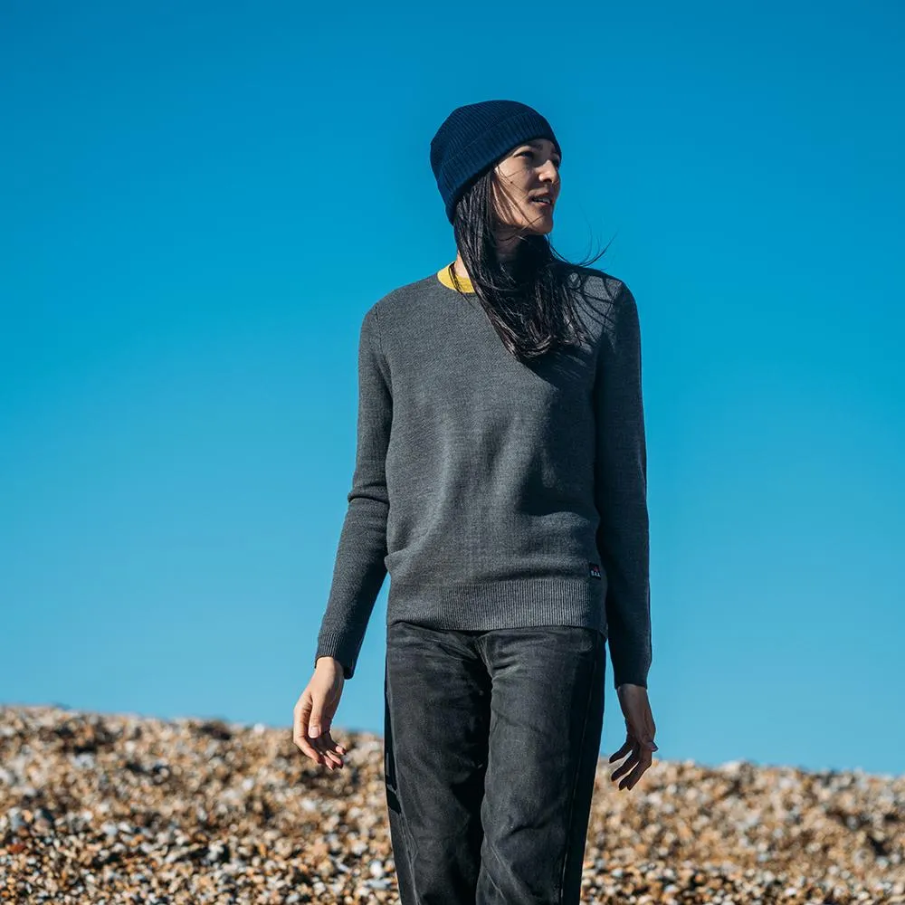 Womens Merino Honeycomb Sweater (Smoke/Lime)