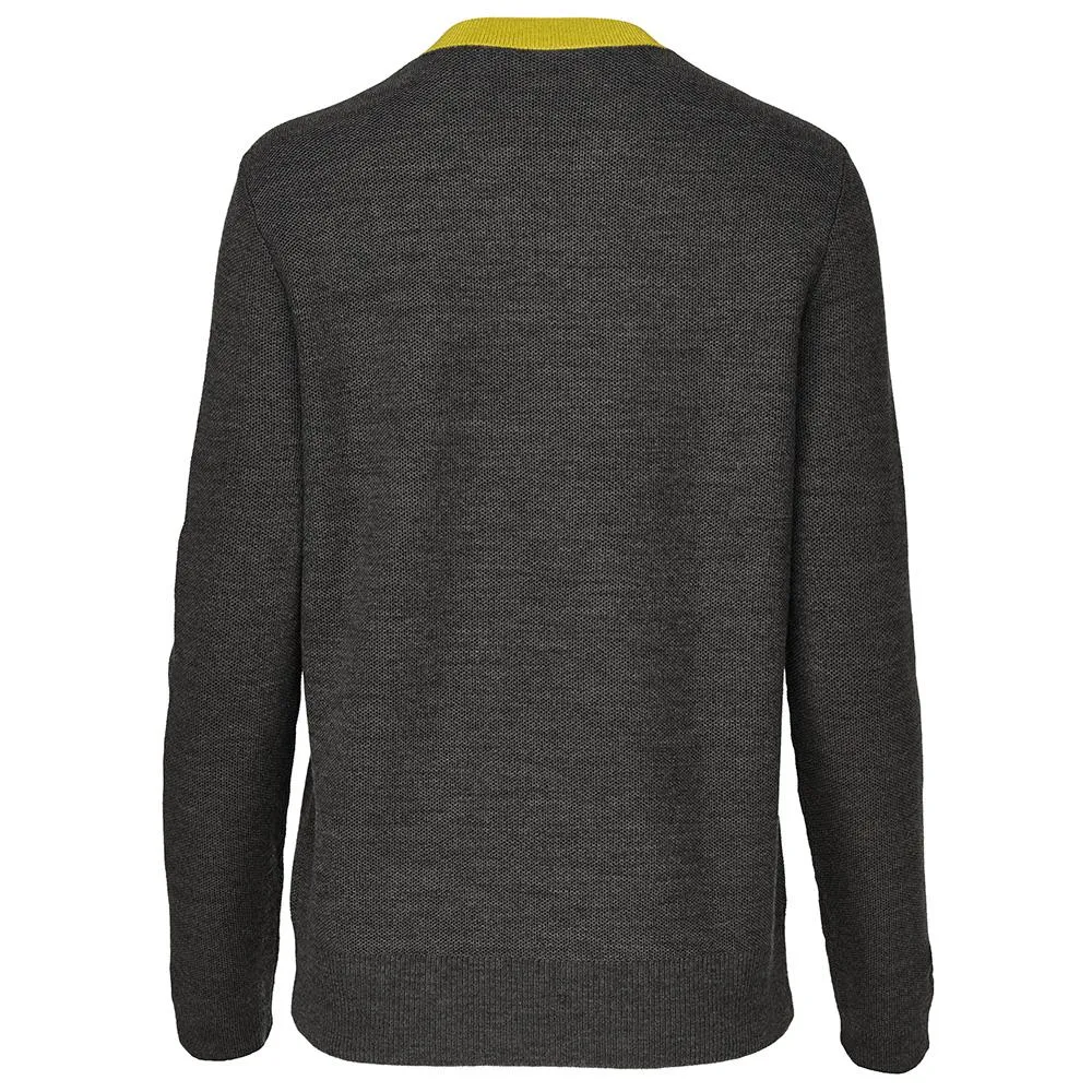 Womens Merino Honeycomb Sweater (Smoke/Lime)