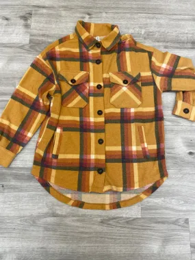 Zenana Brushed Plaid Oversized Shacket With Pockets